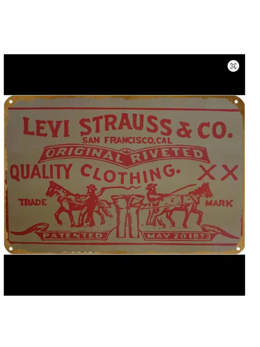 Vintage Collectible Signs - Levi Strauss Co Vintage Metal Tin