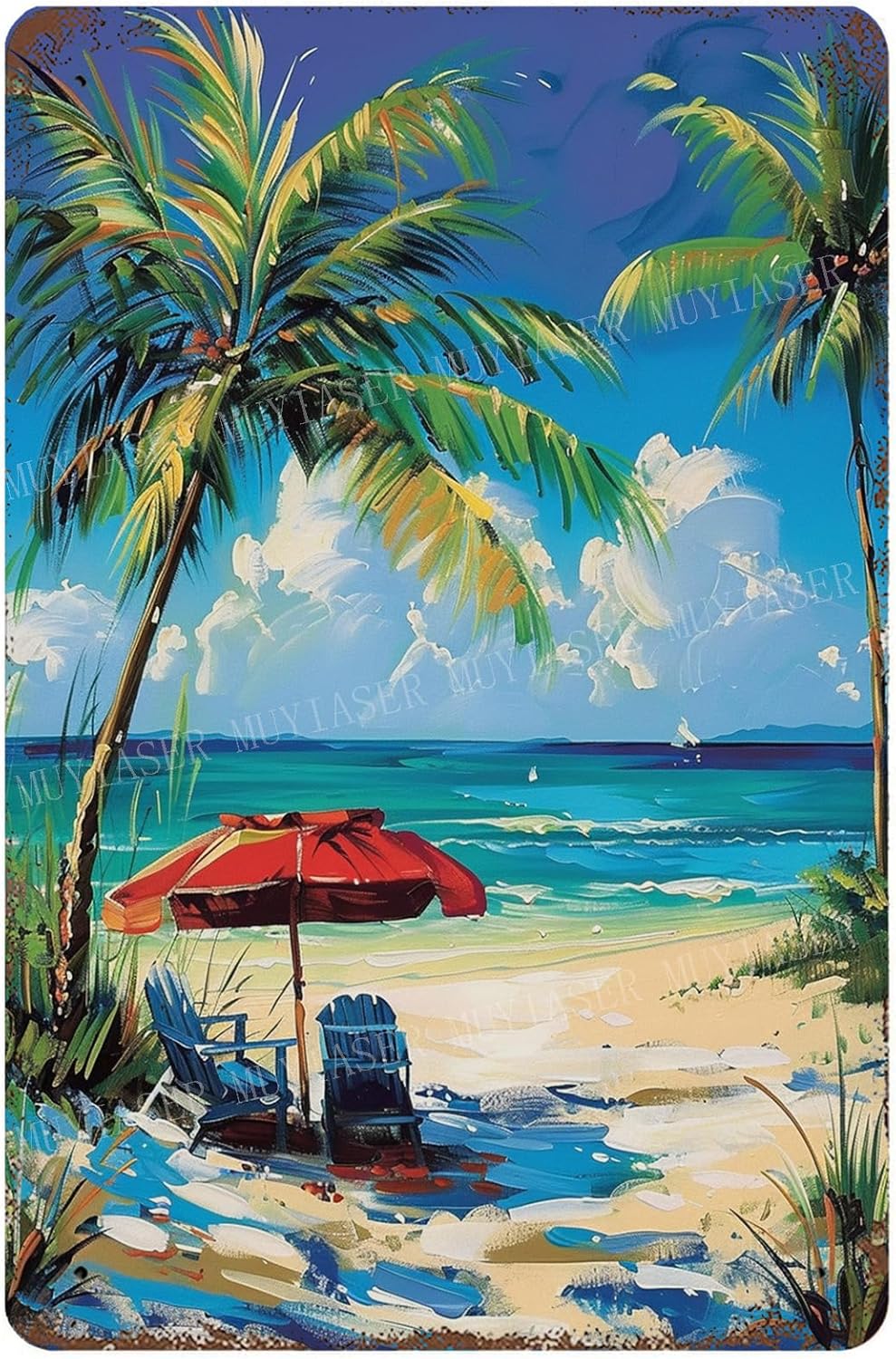 Vintage Collectible Signs - Beach Metal Signs Vintage Signs Retro