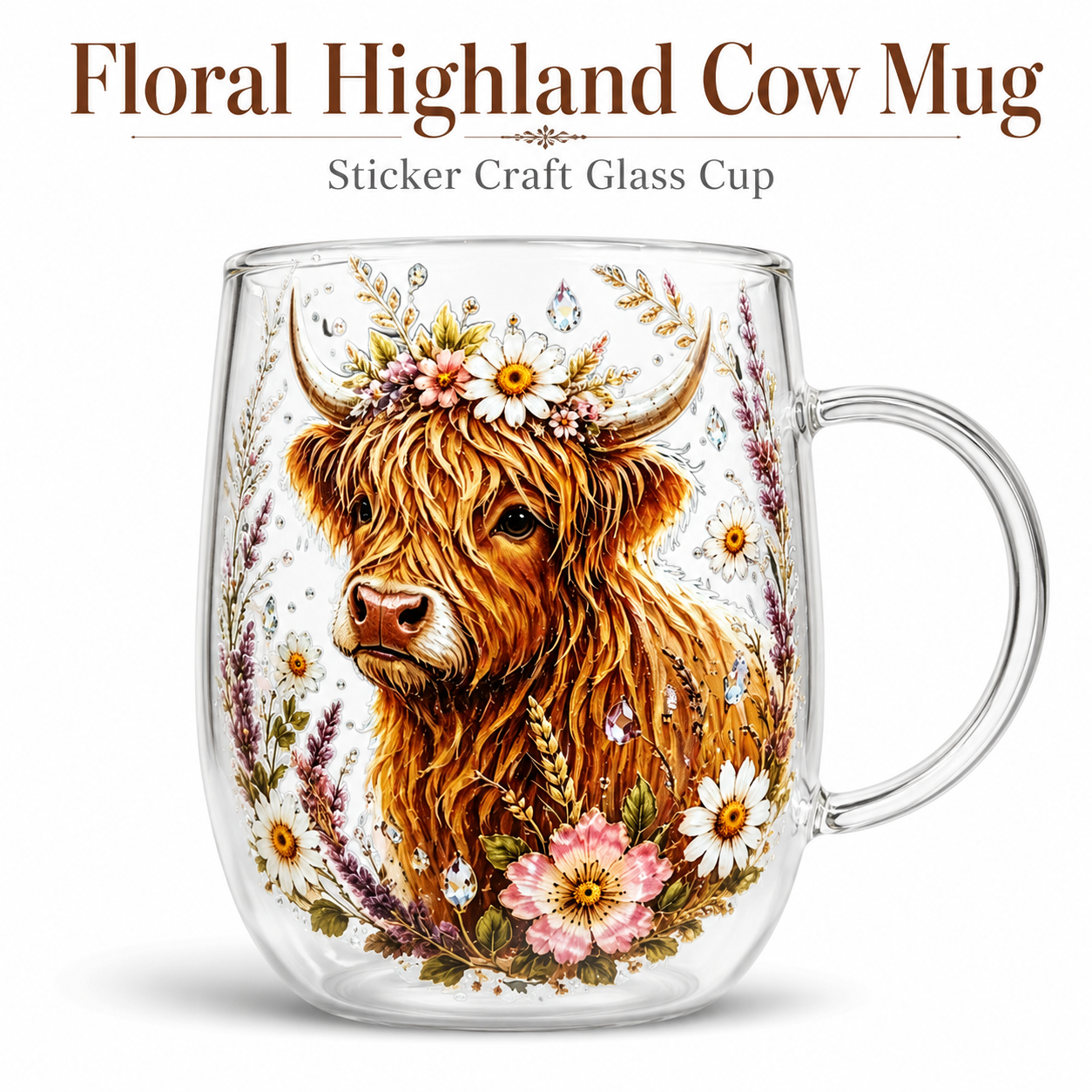Vintage Highland Cattle Flower – Vintage Collectible Glass Bewertung und Preis