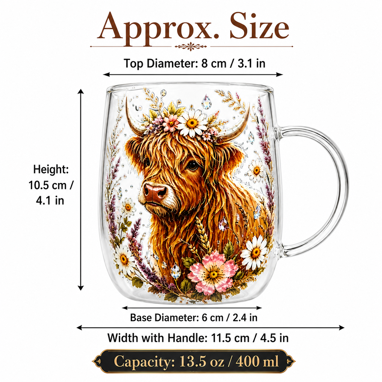 Vintage Highland Cattle Flower – Vintage Collectible Glass Bewertung und Preis