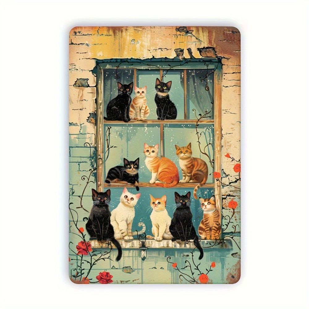 Vintage Cats Window Metal Sign – Vintage Collectible Signs Bewertung und Preis