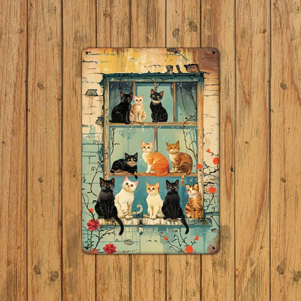 Vintage Cats Window Metal Sign – Vintage Collectible Signs Bewertung und Preis