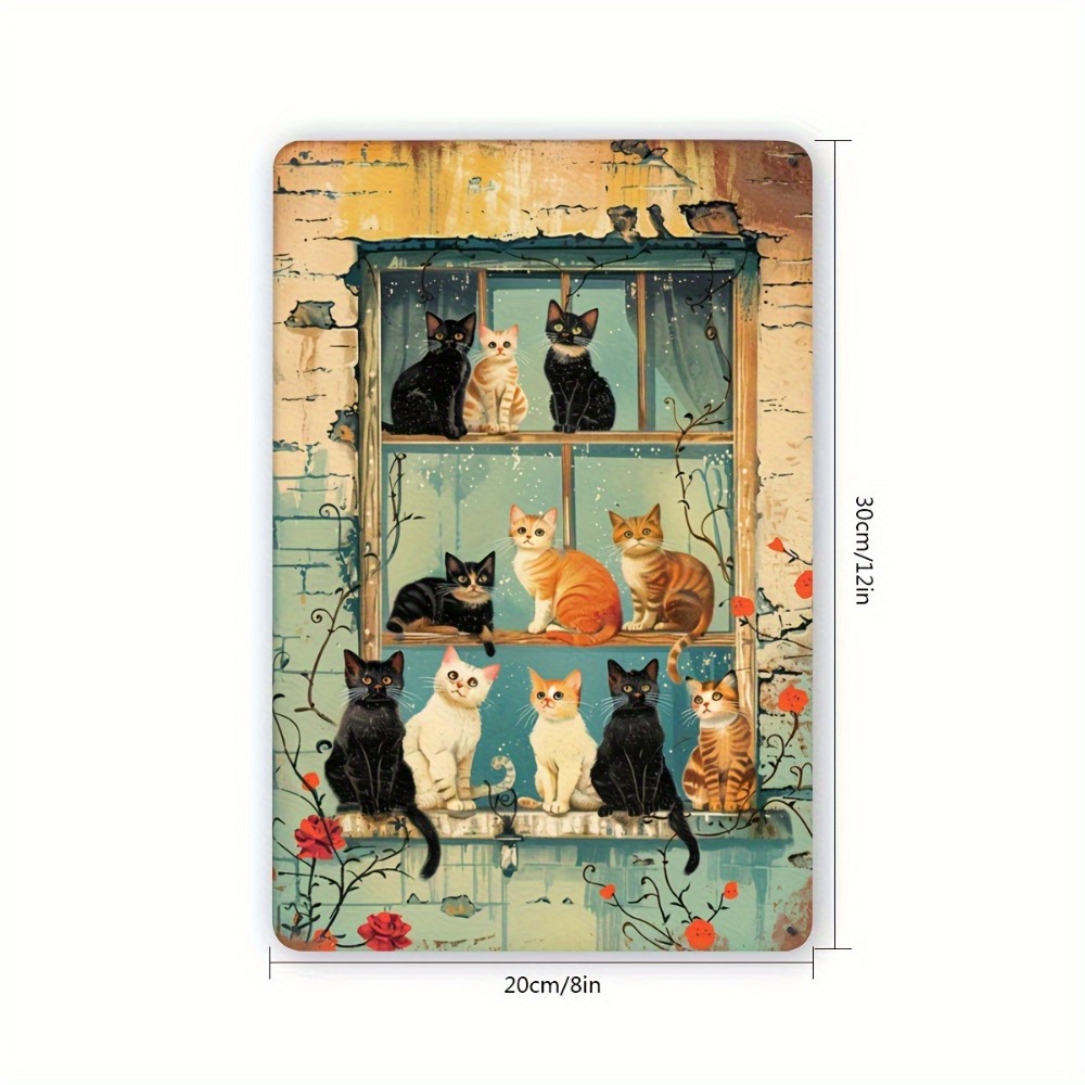 Vintage Cats Window Metal Sign – Vintage Collectible Signs Bewertung und Preis